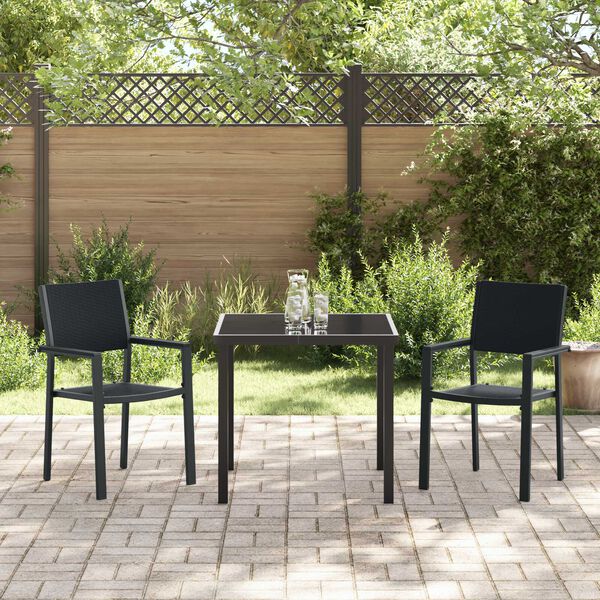 vidaXL Set da Pranzo per Giardino 3 pcs Nero