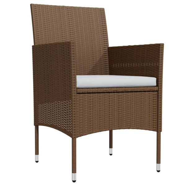 vidaXL Set da Pranzo per Giardino 9 pz con Cuscini Marrone e Nero