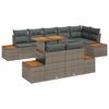 vidaXL Set Divano da Giardino 9 pz Grigio Poly Rattan