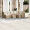vidaXL Set Divano da Giardino 10 pz con Cuscini Beige in Polyrattan