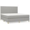 vidaXL Giroletto a Molle con Materasso Grigio Chiaro160x200 cm Tessuto