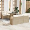 vidaXL Set Divano da Giardino 7 pcs Beige e Crema polyrattan