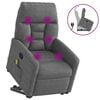vidaXL Poltrona a Rialzo Massaggi Reclinante Grigio Scuro Microfibra