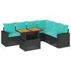 vidaXL Set Divani da Giardino con Cuscini 7pz Nero Polyrattan