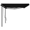vidaXL Tenda da Sole Retrattile Automatica con Pali 6x3 m Antracite