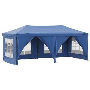 vidaXL Tenda per Feste Pieghevole con Pareti Laterali Blu 3x6 m