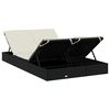 vidaXL Lettino Prendisole 2 Persone con Cuscini Nero in Polyrattan