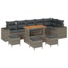 vidaXL Set Divano da Giardino 10 pcs Grigio polyrattan