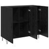 vidaXL Credenza Rovere Nero 90 x 32,5 x 80 cm Legno multistrato