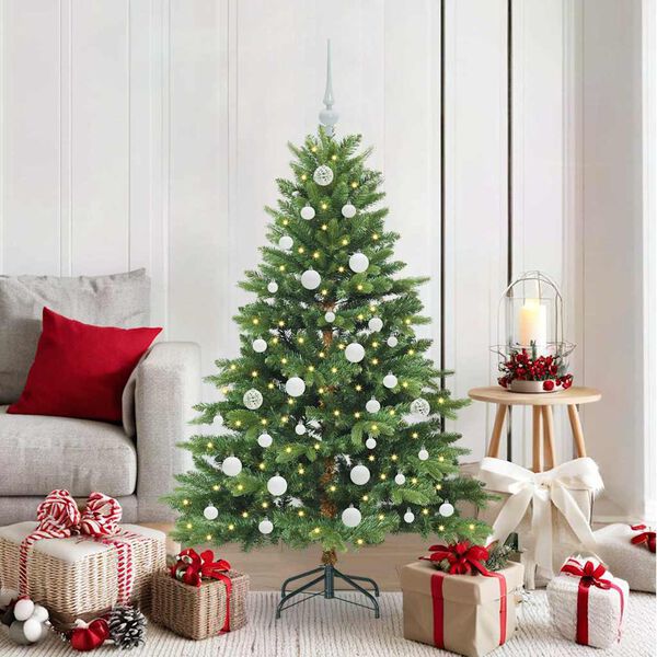 vidaXL Albero di Natale artificiale con 150 LED Verde 150 cm PE e PVC