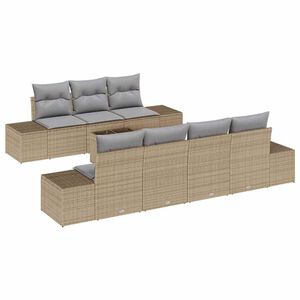 vidaXL Set Divano da Giardino 8 pcs Beige e grigio polyrattan