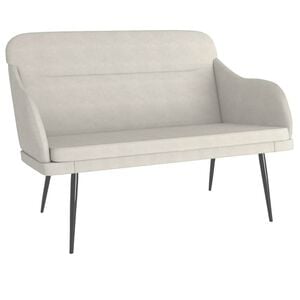 vidaXL Panca Crema 110x76x80 cm in Velluto