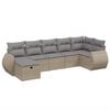 vidaXL Set Divano da Giardino 7 pz con Cuscini Beige Misto Polyrattan