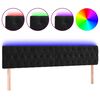 vidaXL Testiera a LED Nera 180x7x78/88 cm in Velluto