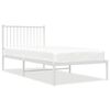 vidaXL Giroletto con Testiera Metallo Bianco 90x200 cm