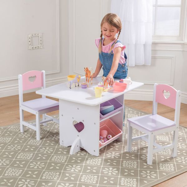 KidKraft Set Tavolo Heart con 2 Sedie