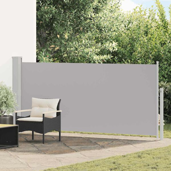 vidaXL Tenda da Sole Laterale Retrattile 140 x 300 cm Grigia