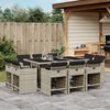 vidaXL Set Pranzo Giardino 11pz con Cuscini Grigio Chiaro Polyrattan