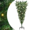 vidaXL Albero di Natale artificiale preilluminato capovolto con set di palline