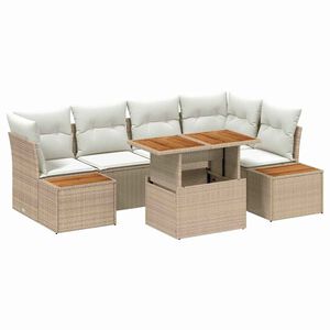 vidaXL Set Divano da Giardino 10 pcs Beige Poly Rattan