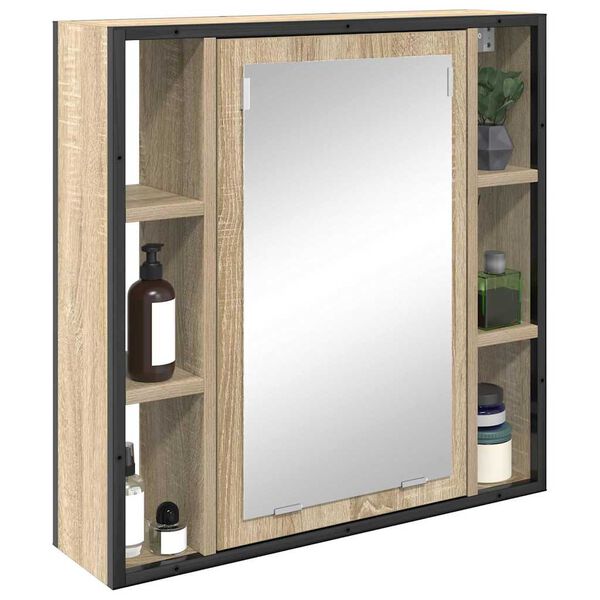 vidaXL Mobiletto per specchio da bagno Beige 60 x 16 x 60 cm