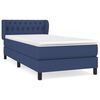 vidaXL Giroletto a Molle con Materasso Blu 90x190 cm in Tessuto