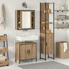 vidaXL Unit&agrave; da Bagno con lo scaffale 3 pcs Marrone Legno multistrato
