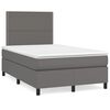 vidaXL Giroletto a Molle con Materasso Grigio 120x200 cm in Similpelle