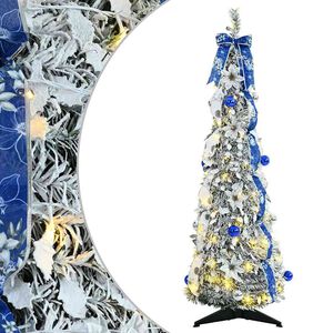 vidaXL Albero di Natale artificiale con 50 LED Bianco 120 cm PVC