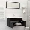 vidaXL Set Mobili da Bagno Nero in Truciolato