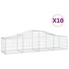 vidaXL Cesti Gabbioni ad Arco 10 pz 200x50x40/60 cm Ferro Zincato