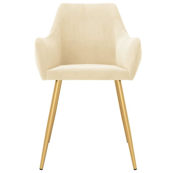 vidaXL Sedie da Pranzo 2 pz Crema in Velluto