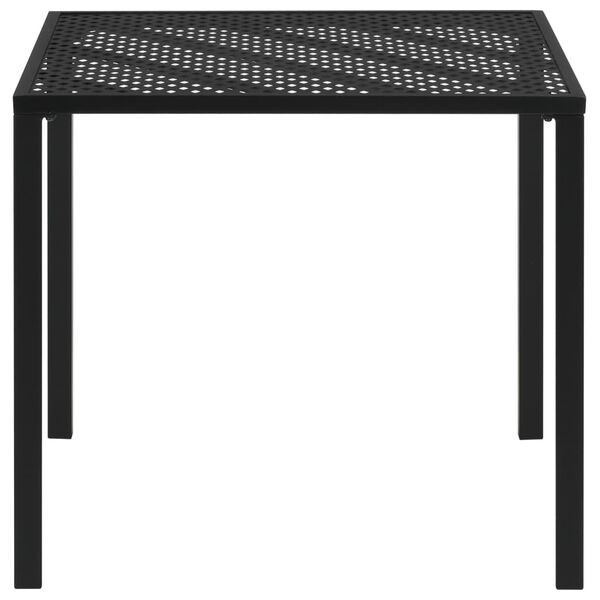 vidaXL Tavolo da Giardino Nero 80x80x72 cm in Acciaio