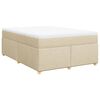 vidaXL Giroletto a Molle con Materasso Crema 140x19 cm in Tessuto