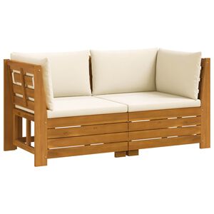 vidaXL Set di divani da esterno con cuscino 2 Pezzo Marrone