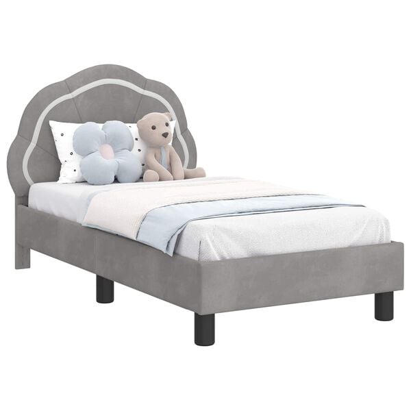 vidaXL Struttura letto per bambini con testata Grigio chiaro