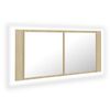 vidaXL Armadietto a Specchio con Luci LED Rovere Sonoma in Acrilico