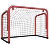 vidaXL Porta Hockey Rete Rossa e Nera 68x32x47 cm Acciaio e Poliestere