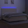 vidaXL Letto a Molle Materasso e LED bianco 200x200cm in Tessuto