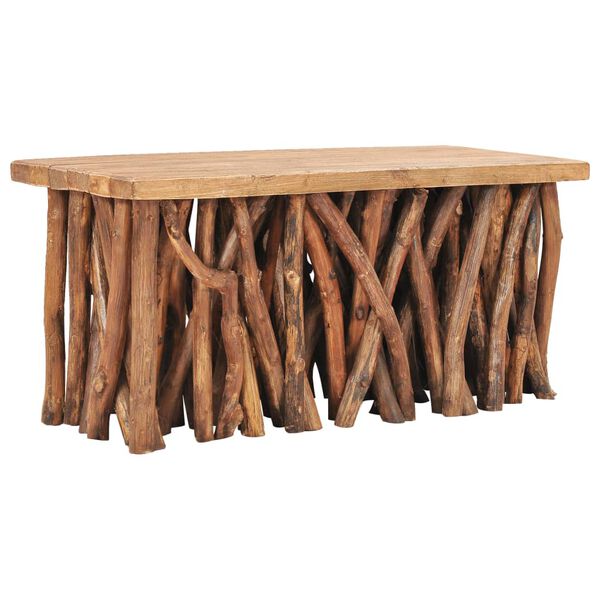 vidaXL Tavolino Salotto 100x40x47,5 cm Legno di Recupero Misto e Teak