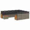 vidaXL Set Divani da Giardino 11 pz con Cuscini in Polyrattan Grigio