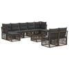 vidaXL Set Divano da Giardino 10 pz Grigio polyrattan