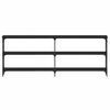 vidaXL Tavolo consolle Rovere nero 200 x 29 x 75 cm