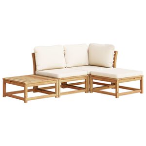 vidaXL Set Salotto da Giardino 4pz con Cuscini Legno Massello Acacia