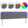 vidaXL Testiera a LED Grigio Chiaro 180x5x78/88 cm in Velluto