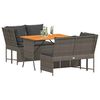 vidaXL Set Divani da Giardino 3 pz con Cuscini Grigio in Polyrattan