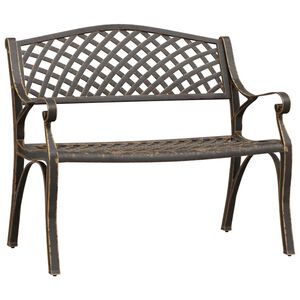 vidaXL Panchina da Giardino 102 cm in Alluminio Pressofuso Bronzo