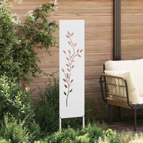 vidaXL Schermo per privacy in giardino Floreale Bianco 32 x 140 cm