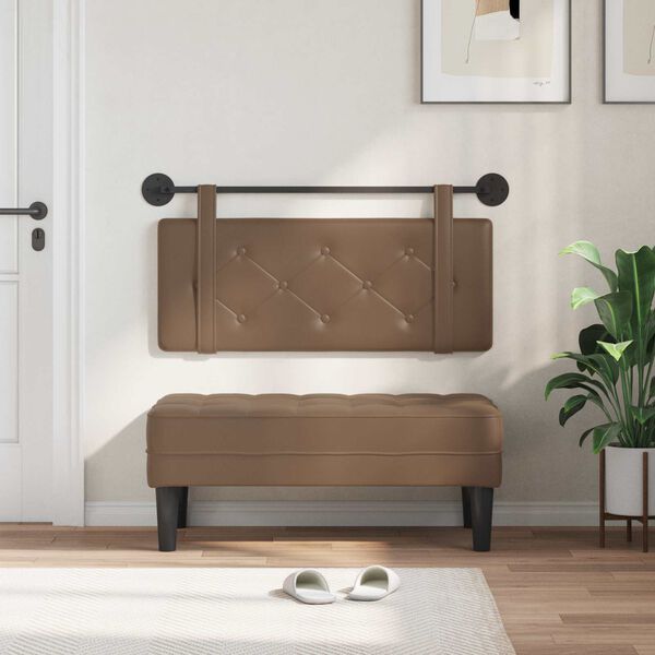 vidaXL Testata appesa Cappuccino 100 cm Pelle Sintetica