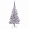vidaXL Albero di Natale con 150 LED con supporto Argento 120 cm PET